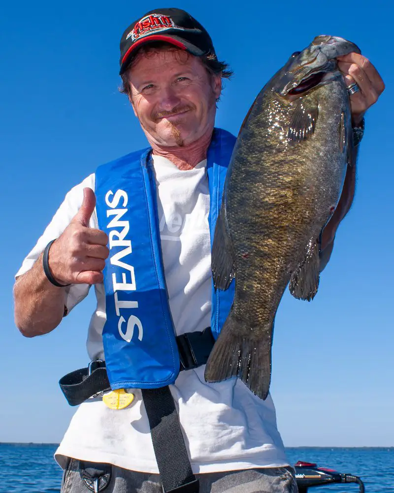 Pete Bowman with a Lake Simcoe Bass
