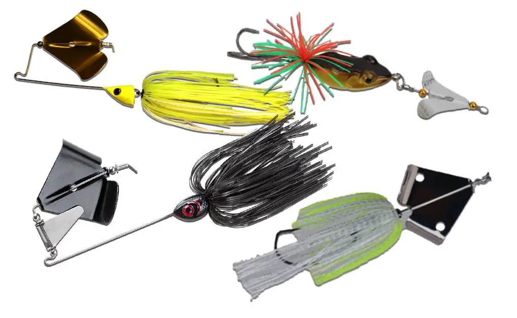 Largemouth Buzzbaits on a white background