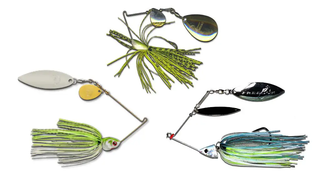 Spinnerbaits on a white background