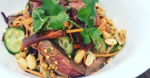 Asian Noodle Salad with Grilled Five Spiced Venison Flat