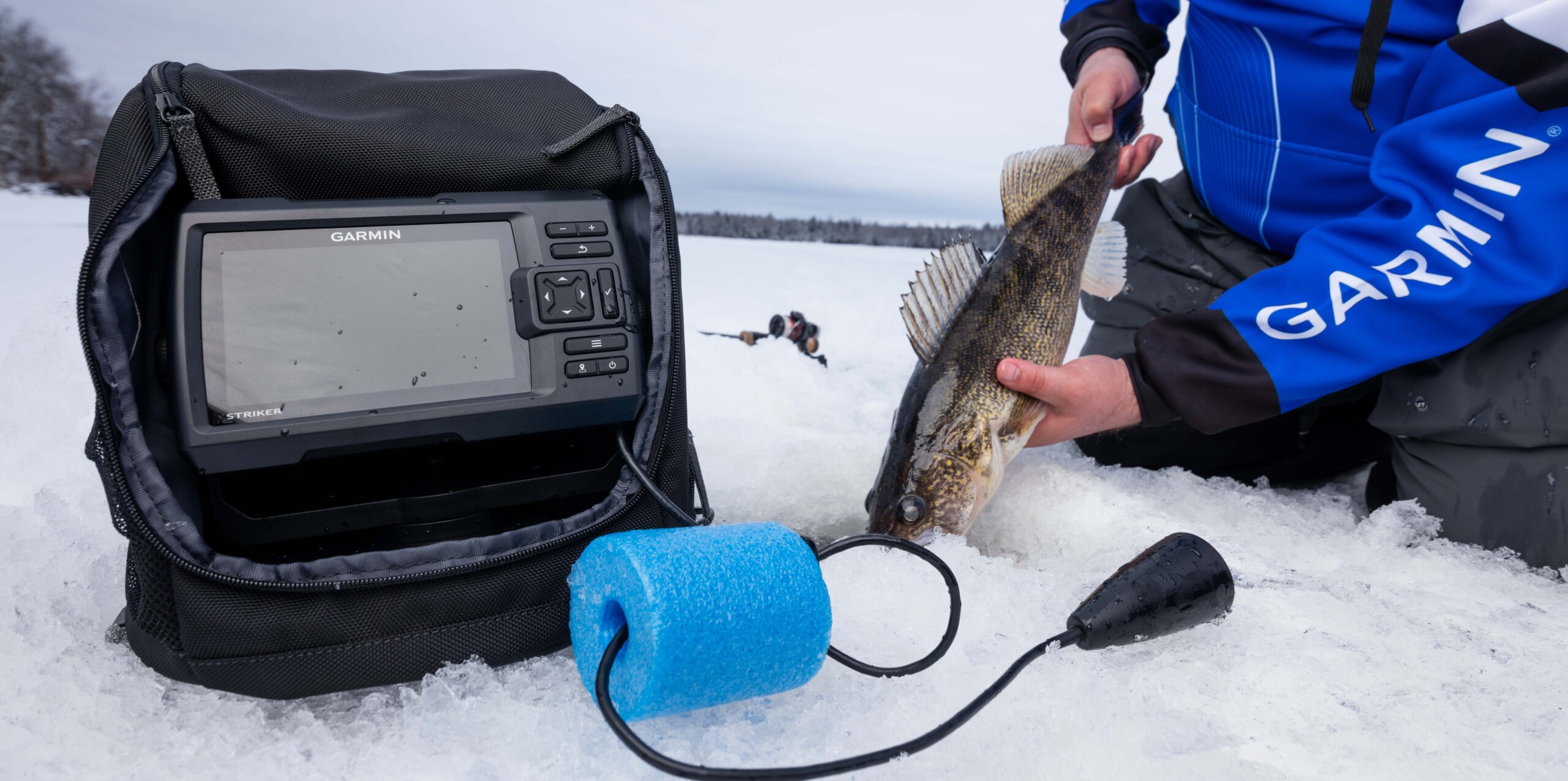 Garmin ECHOMAP UHD 73cv Panoptix PS22 Ice Fishing Bundle