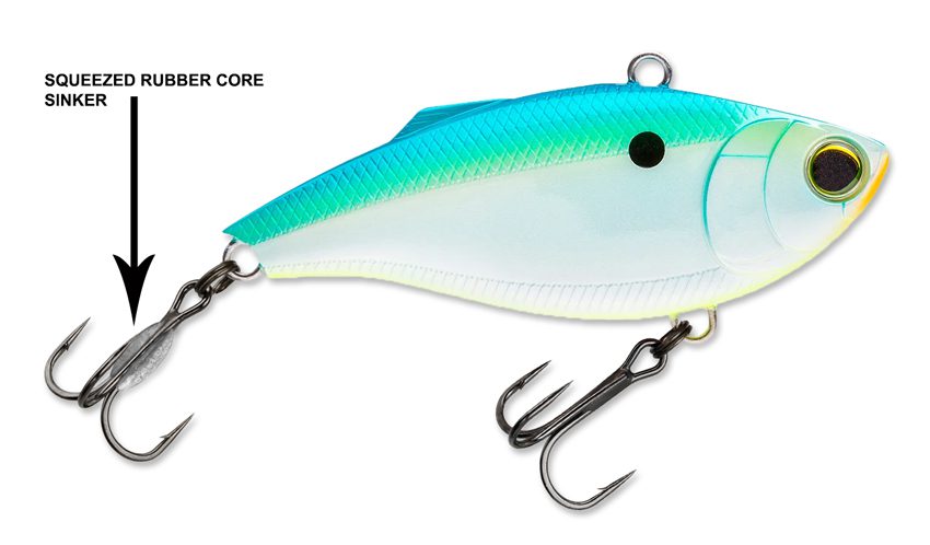 A weighted treble hook placed on a Yo-Zuri crankbait